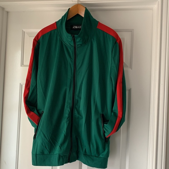 Atomic Green & Red Zip-Up Men’s Jacket - Picture 2 of 15